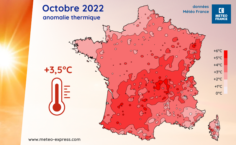 Anomalie thermique d'octobre 2022 en France