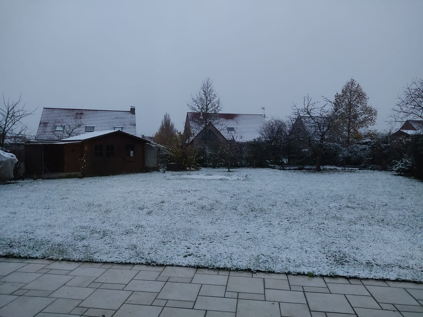 Neige à Auchy-lez-Orchies (59) ce matin du lundi 5 décembre 2022