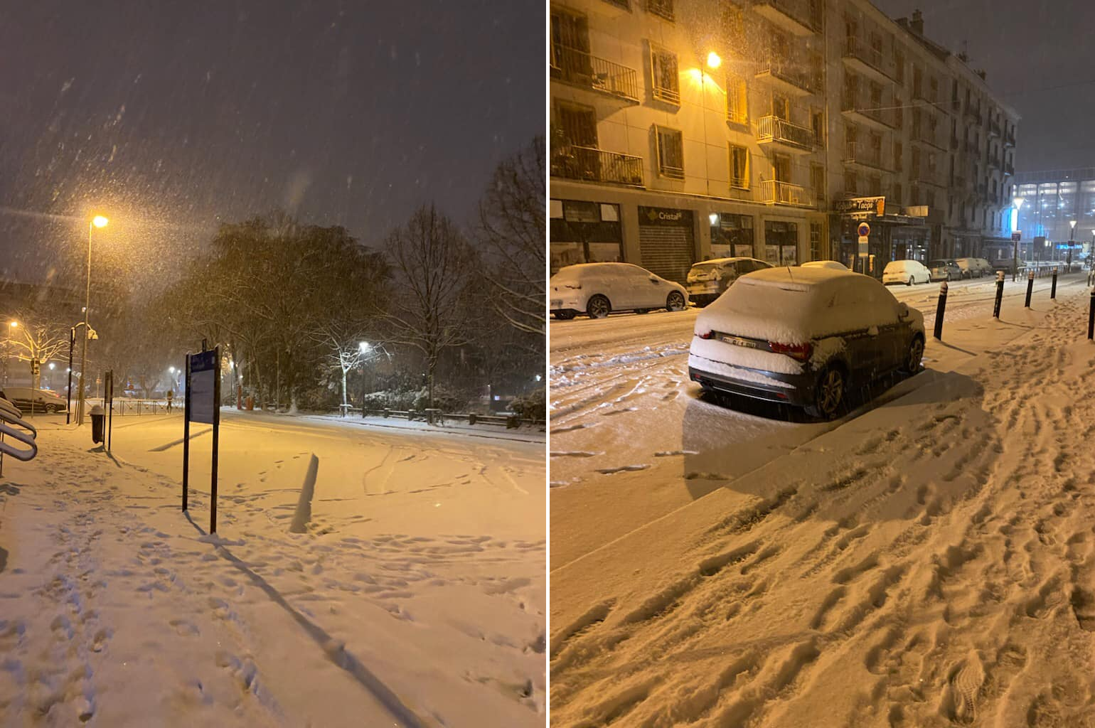 Neige à Chambéry en matinée du mardi 13 décembre 2022