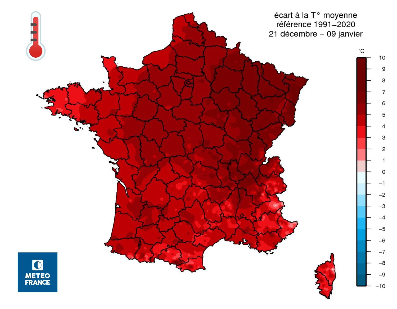 Anomalie thermique en France du 21 décembre 2022 au 9 janvier 2023