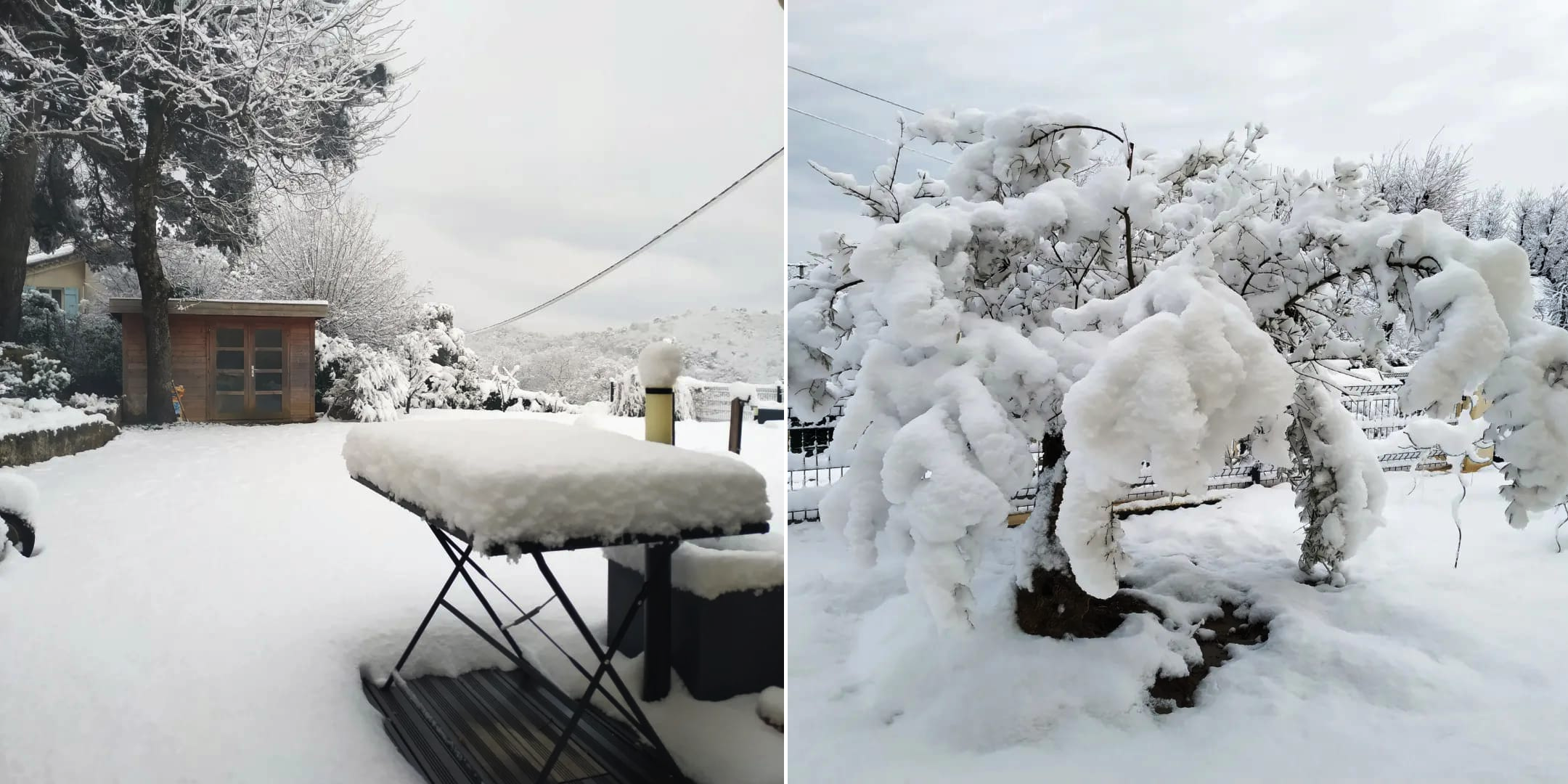 12 cm de neige à Mimet (13) ce matin du lundi 27 février 2023