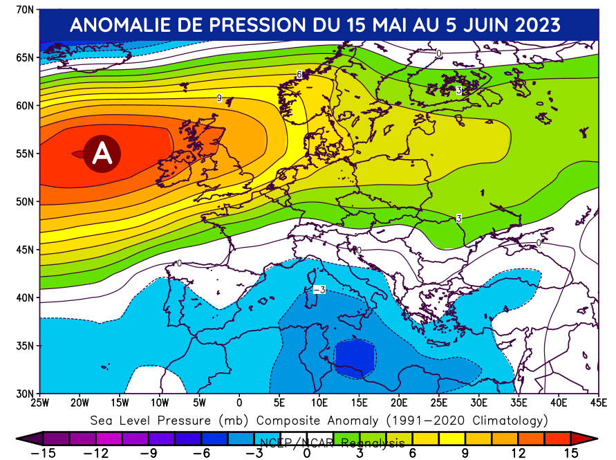 Anomalie de pression du 15 mai au 5 juin 2023