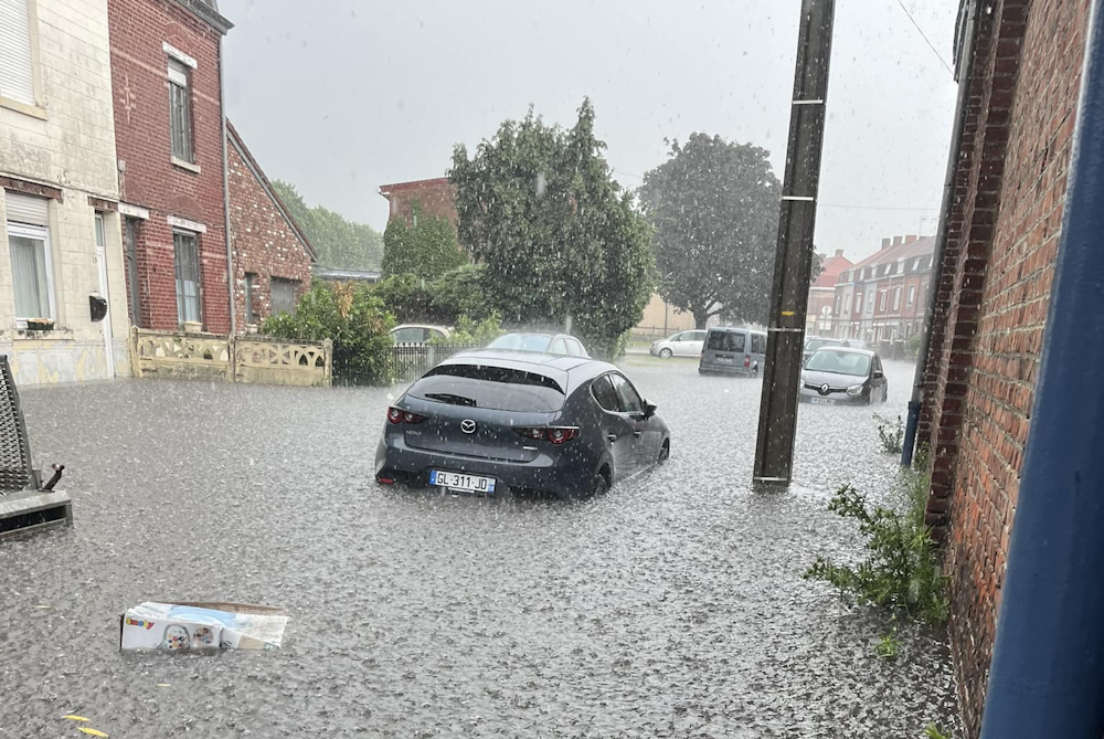 Inondations à Comines (59) le mardi 20 juin 2023