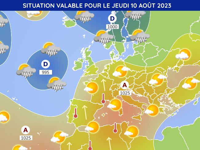 Situation météorologique en Europe ce jeudi 10 août 2023