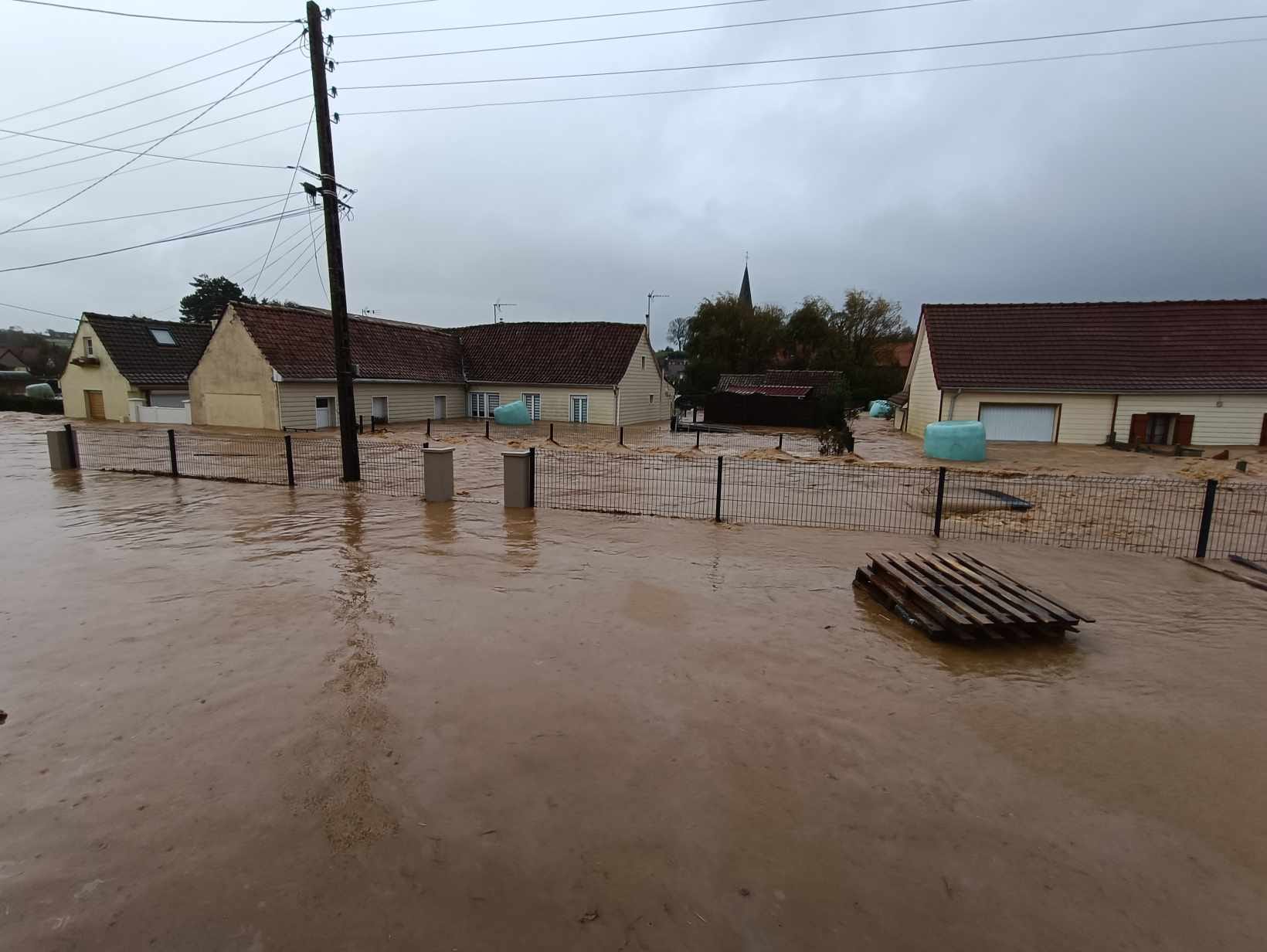 Inondations à Frencq (62) en matinée du lundi 5 novembre 2023 