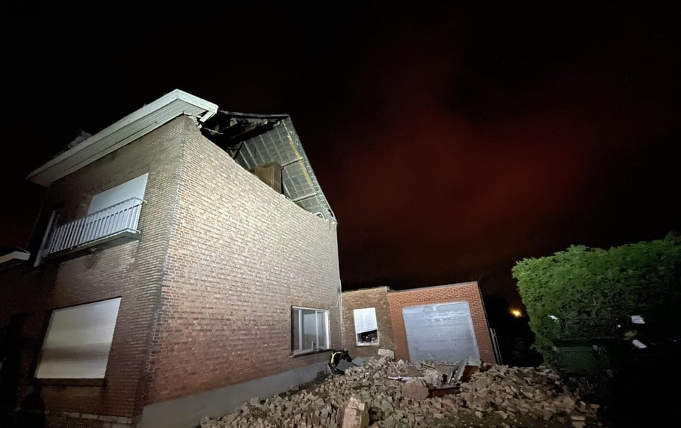 Maison endommagée par la tornade à Wavre-Notre-Dame ce mercredi 3 janvier 2024 