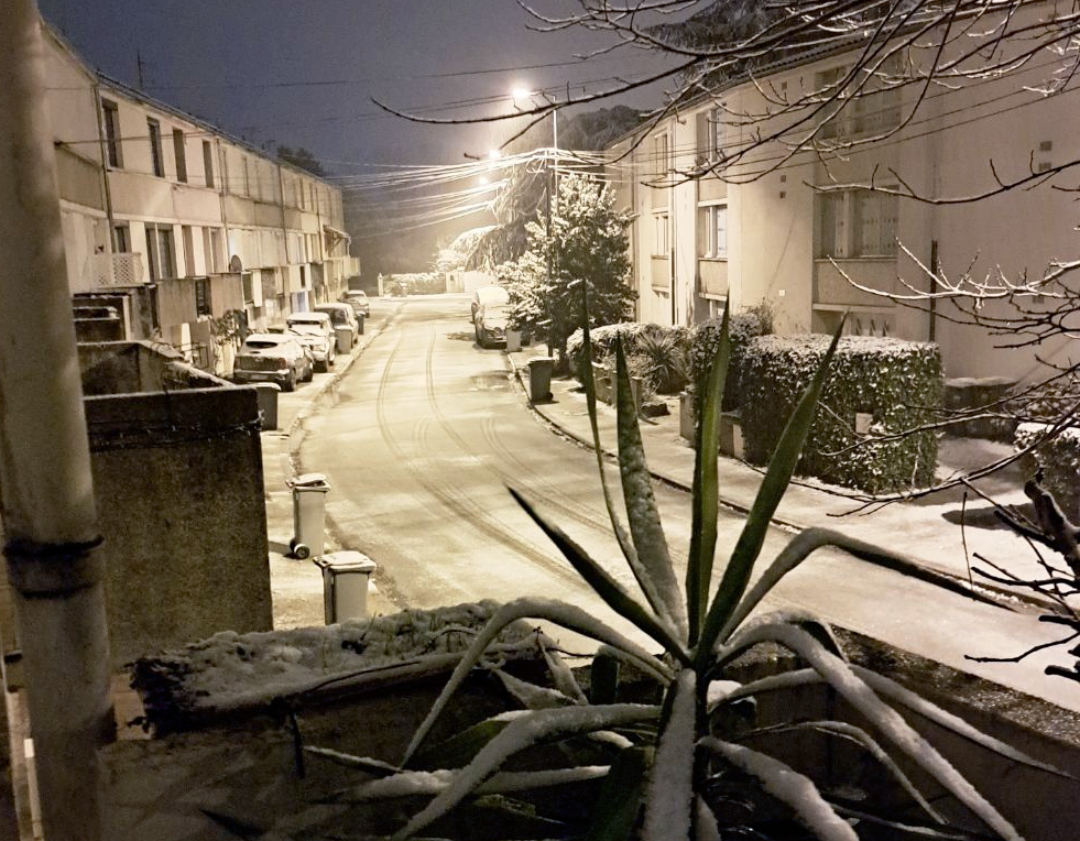 Castres (81) sous la neige ce matin du jeudi 11 janvier 2024