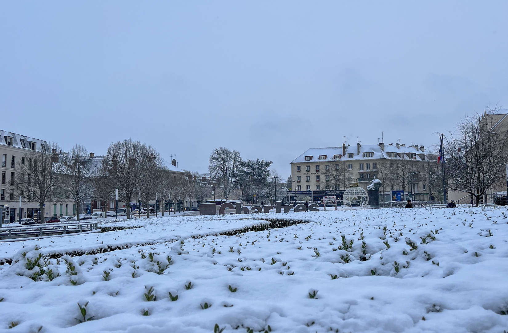 7 cm de neige à Chartres (28) ce mardi 9 janvier 2024 