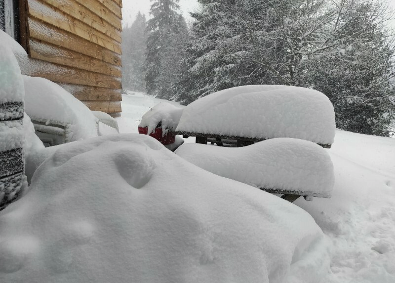 40 cm de neige à Saint-Régis-du-Coin (42) ce dimanche 3 mars 2024 