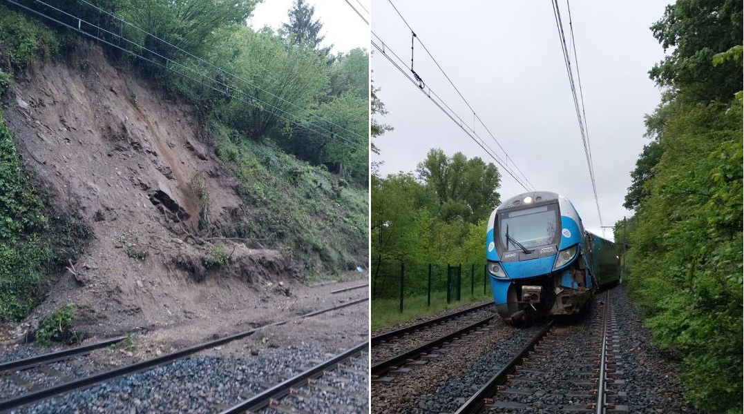 Coulée de boue et déraillement d'un train à Grigny (69) ce dimanche 28 avril 2024