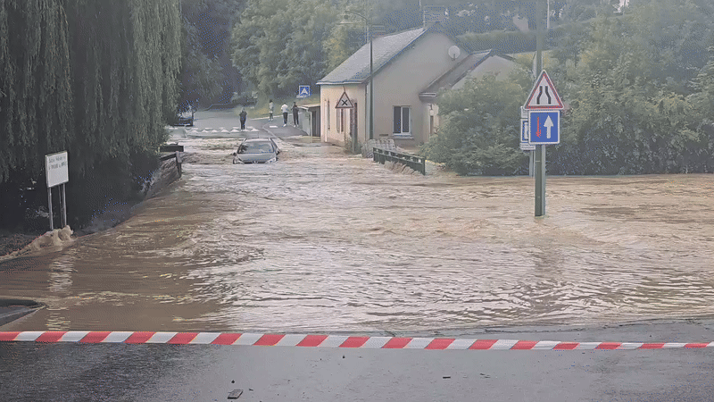 Inondations à Maumusson (44) en fin de journée du mercredi 19 juin 2024