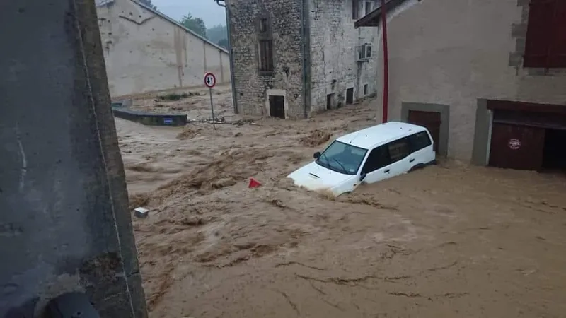 Graves inondations à Poissons (52) en soirée du samedi 29 juin 2024