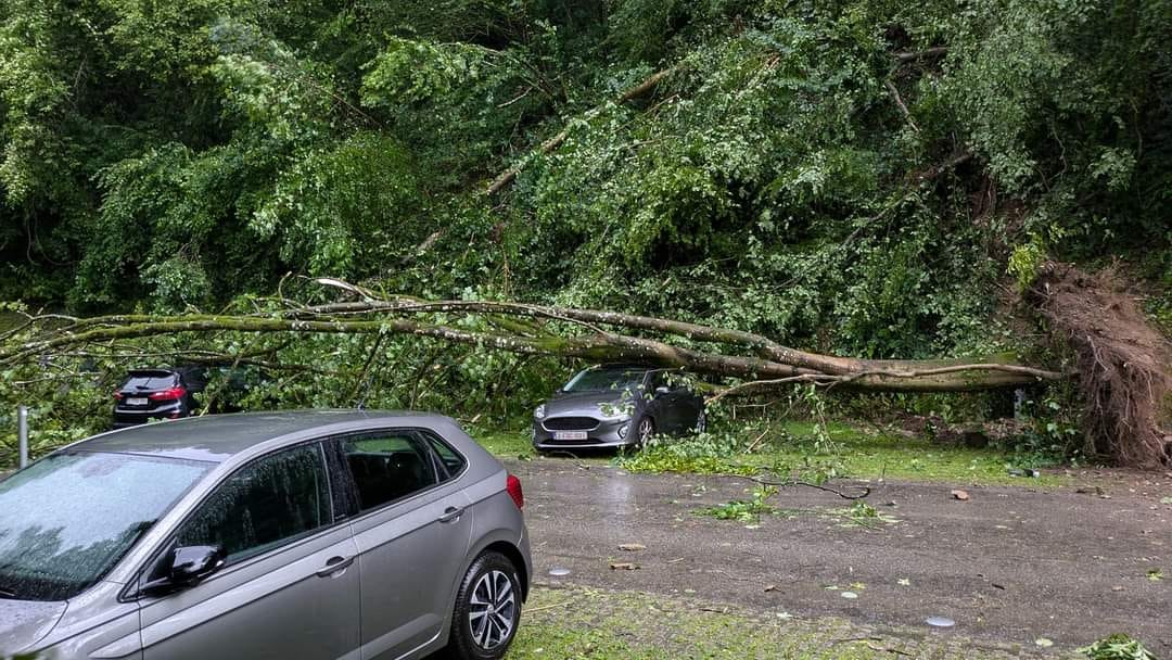 Dégâts après l'orage à Durbuy (Belgique) le mardi 9 juillet 2024