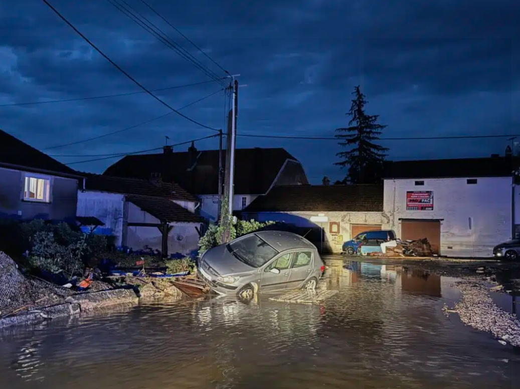 Dégâts à Meures (52) après l'orage diluvien en soirée du samedi 20 juillet 2024