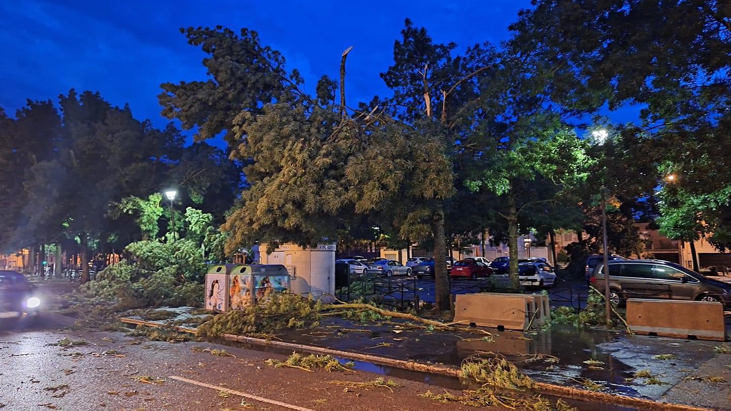 Dégâts après l'orage à Sens (89) le soir du jeudi 11 juillet 2024