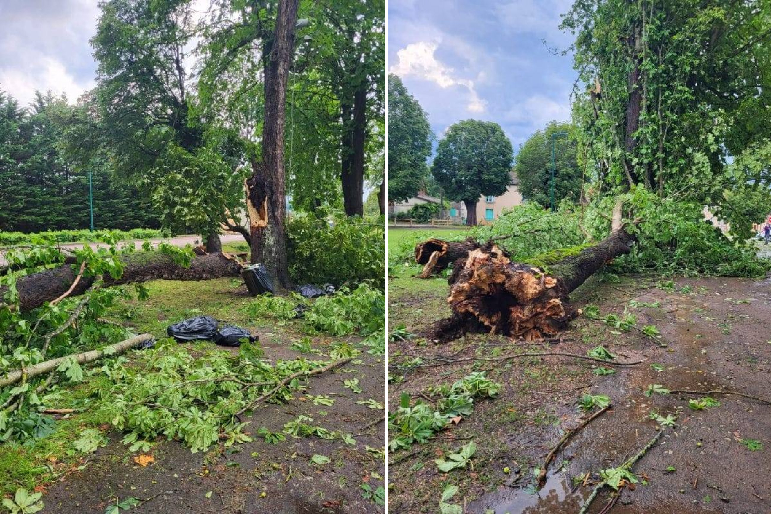 Dégâts après l'orage à Vitteaux (21) le mardi 9 juillet 2024