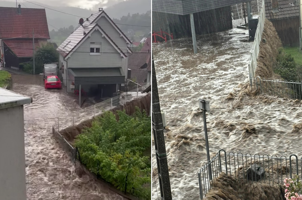 Importantes inondations à Soultzeren (68) le soir du mercredi 31 juillet 2024 