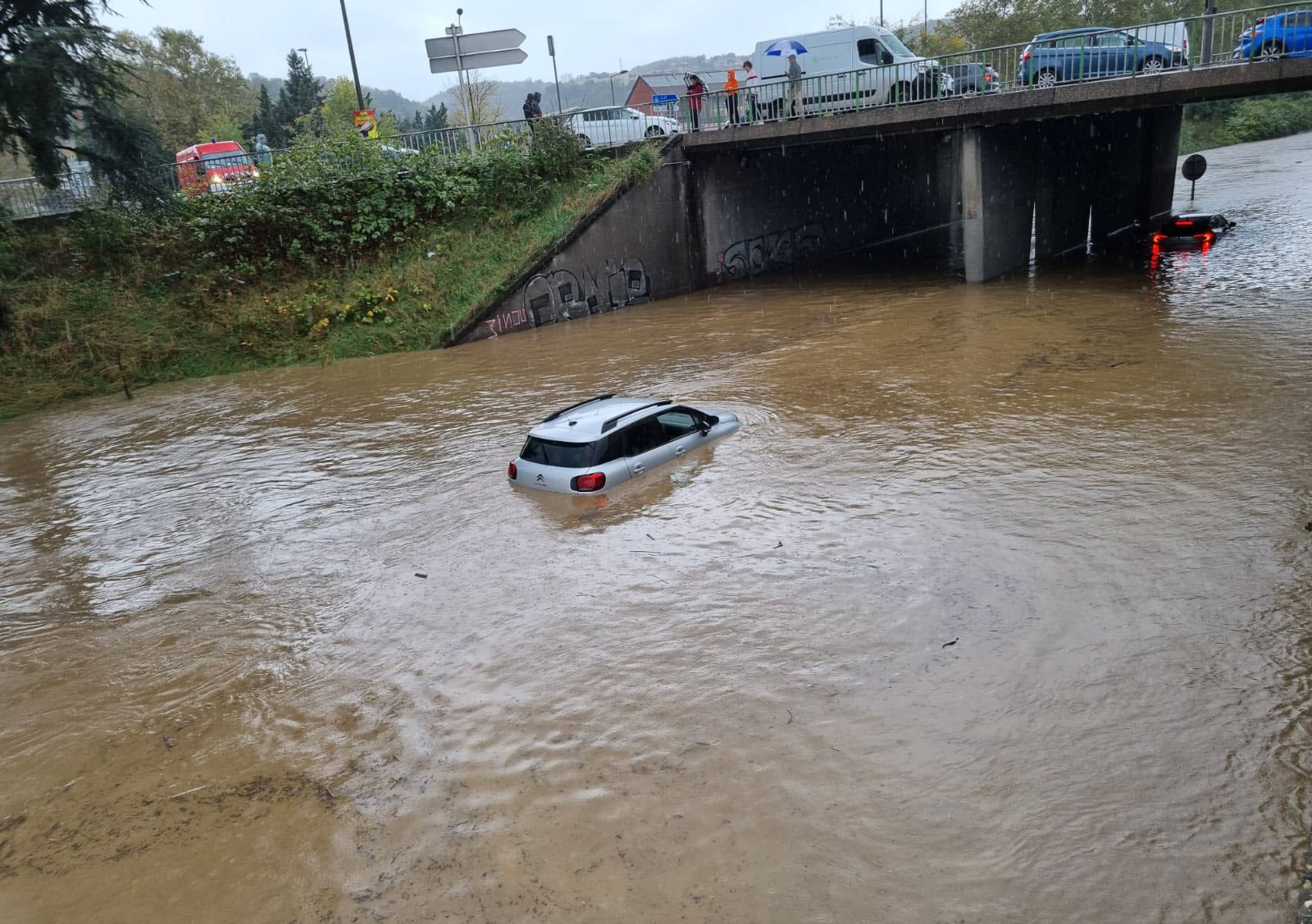 Autoroute A47 inondée à hauteur de Givors (69) le jeudi 17 octobre 2024 