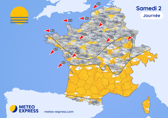 Météo pour le samedi 2 novembre 2024