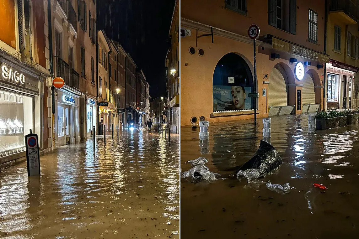 Inondations à Saint-Tropez (83) le soir du samedi 26 octobre 2024