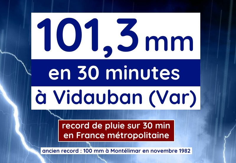 Record de pluie en 30 minutes à Vidauban (83) ce vendredi 25 octobre 2024