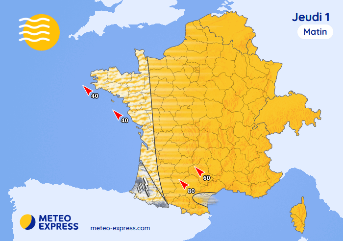 Météo pour le jeudi 1er mai 2025