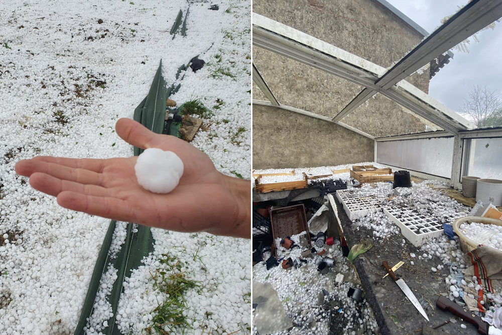 Gros grêlons et dégâts au Fauga (31) ce lundi 19 mai 2025