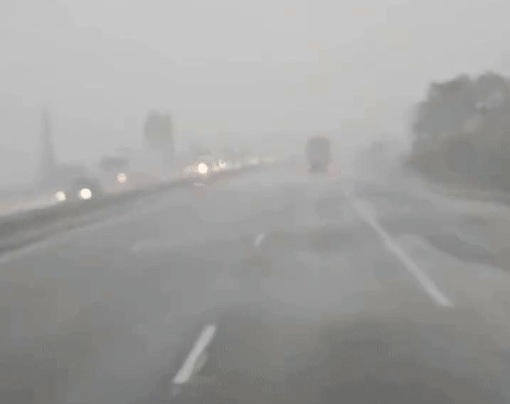Orage diluvien sur l'A7 au sud de Montélimar (26) ce mercredi 4 juin 2025