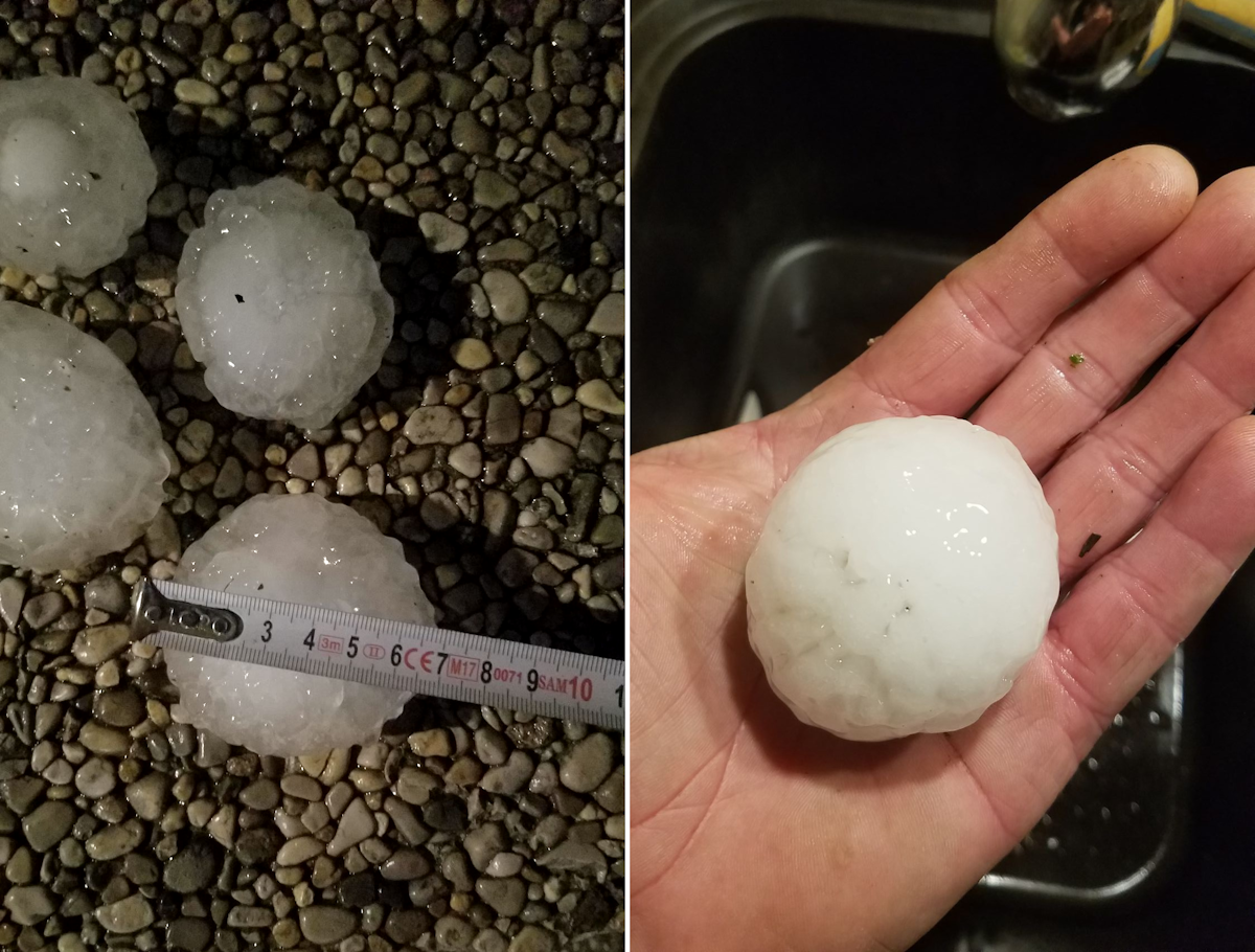 Gros grêlons dans le secteur de Retheuil (02) en fin de soirée du samedi 31 mai 2025