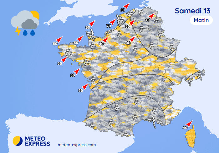 Météo pour le samedi 13 septembre 2025