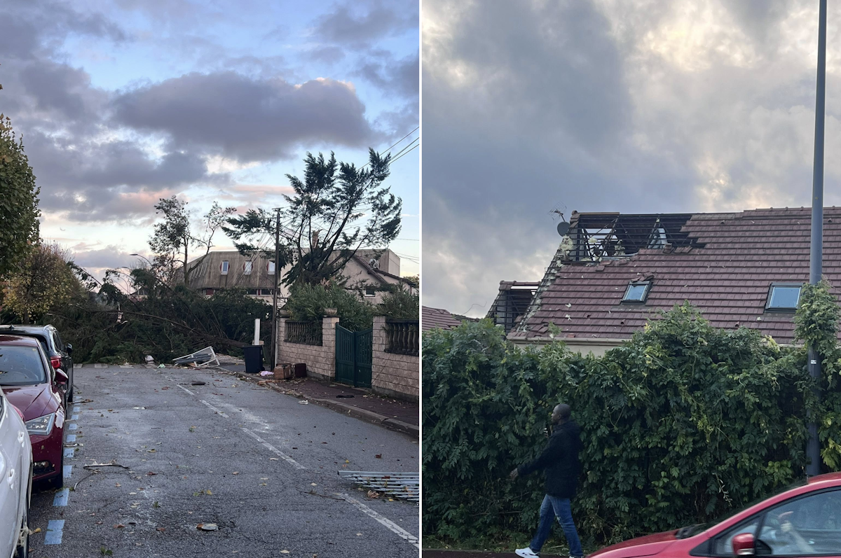 Dégâts causés par la tornade à Eaubonne (95) ce lundi 20 octobre 2025