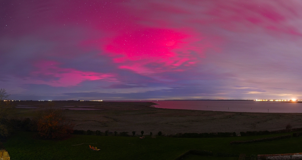 Aurores boréales depuis la baie de Somme (80) ce mercredi 12 novembre 2025 