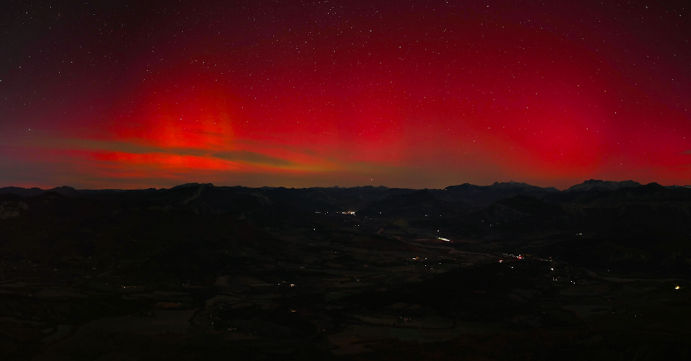 Aurores boréales depuis Sisteron (04) ce mercredi 12 novembre 2025