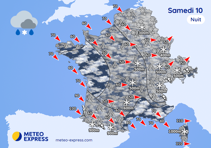 Prévisions météo pour le samedi 10 janvier 2026