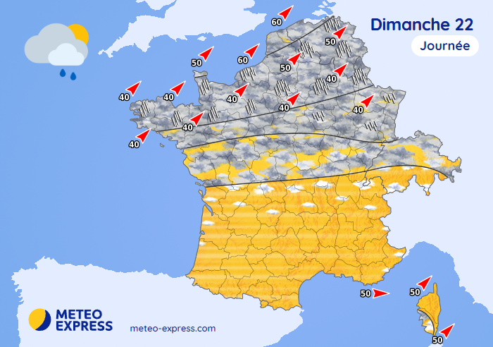 Prévisions météo pour le dimanche 22 février 2026