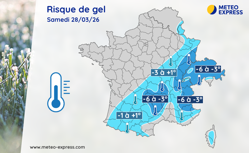 Risque de gel en nuit du samedi 28 mars 2026