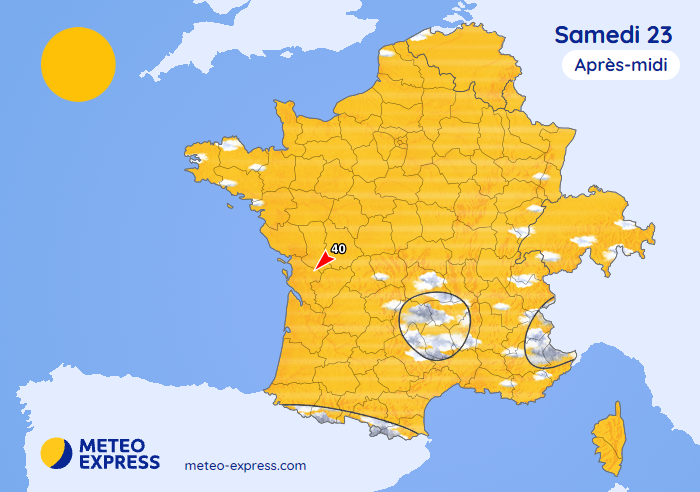 Prévisions météo pour le samedi 23 mai 2026