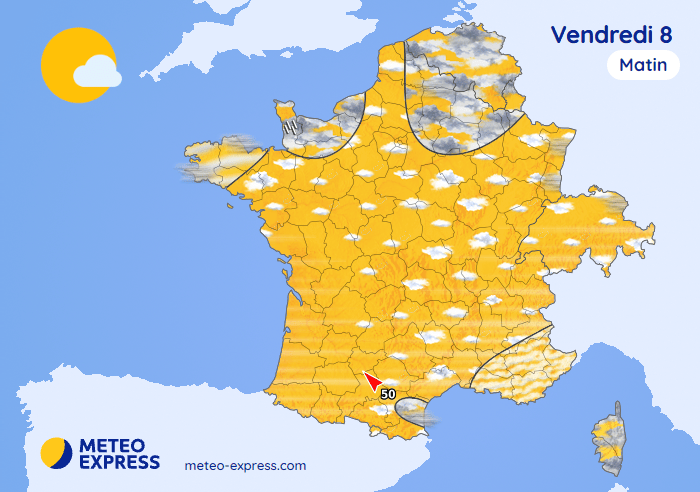Prévisions météo pour le vendredi 8 mai 2026