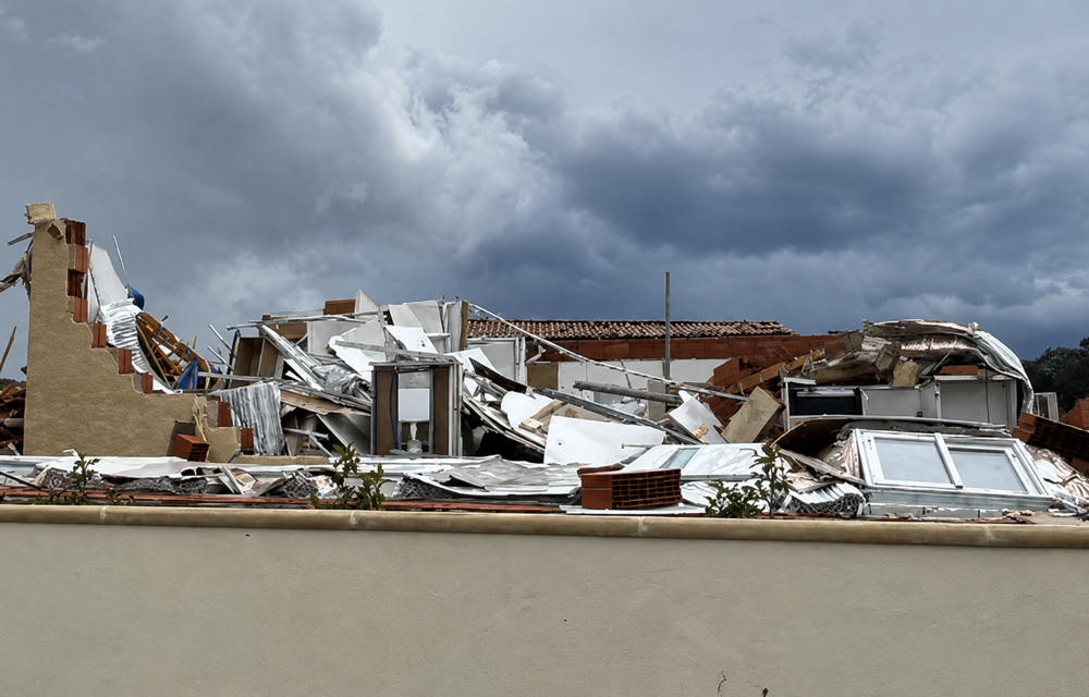 Maison détruite par la tornade à Pomas (11) ce lundi 24 août 2026