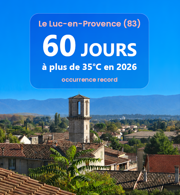 Le Luc-en-Provence (83) a atteint le seuil des 35°C à 60 reprises en 2026 !
